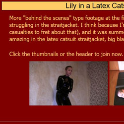 [Straitjacketed.com] 17.05.17 - Lilly in a Latex Catsuit Straitjacket [MP4][720p]